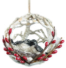 4 Inch Chickadee In Birch Ball - 2 Chickadees - Christmas >> Ornaments >> Birds - by Kurt Adler