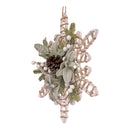 Botanical Snowflake 16 Inch Wall Ornament - White