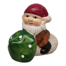 Terracotta Gnome with Mushroom - Green
