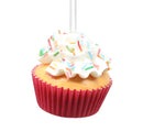 Flower Cupcake Ornaments - White With Skinny Sprinkles