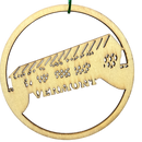 Round Wooden Vermont Covered Bridge Ornament