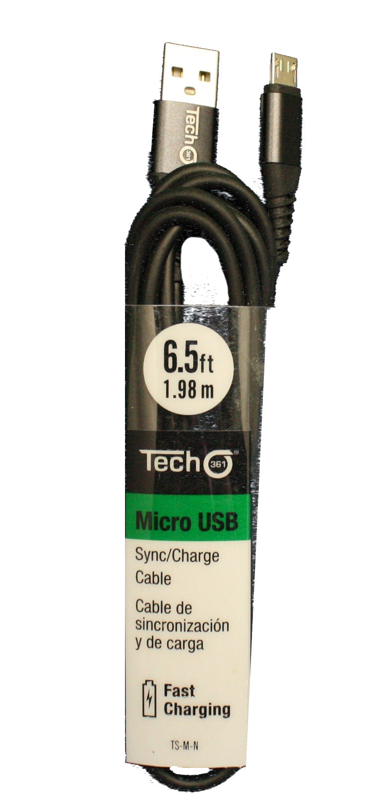 Micro USB 6.5 foot Sync/Charge Cable - Black - The Country Christmas Loft