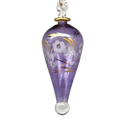 Floral Etched Elongated Teardrop - Purple