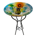 Bumble Bee Fused Glass Bird Bath - Home & Living >> Garden - by Gerson