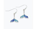 Whale Tail Earrings with Blue Shell Inlay And Crystals - Gift Shoppe >> Jewelry >> Earrings - by Periwinkle By Barlow