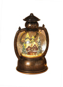 Lighted Spinning Snow Globe Winter Scene Lantern - - The Country Christmas Loft
