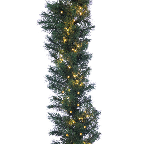Colorado Spruce Lit Garland - 6 ft. x 12 in - Warm White - The Country Christmas Loft