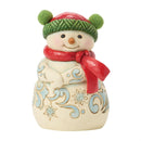 Snowman Pom Pom Hat Figurine