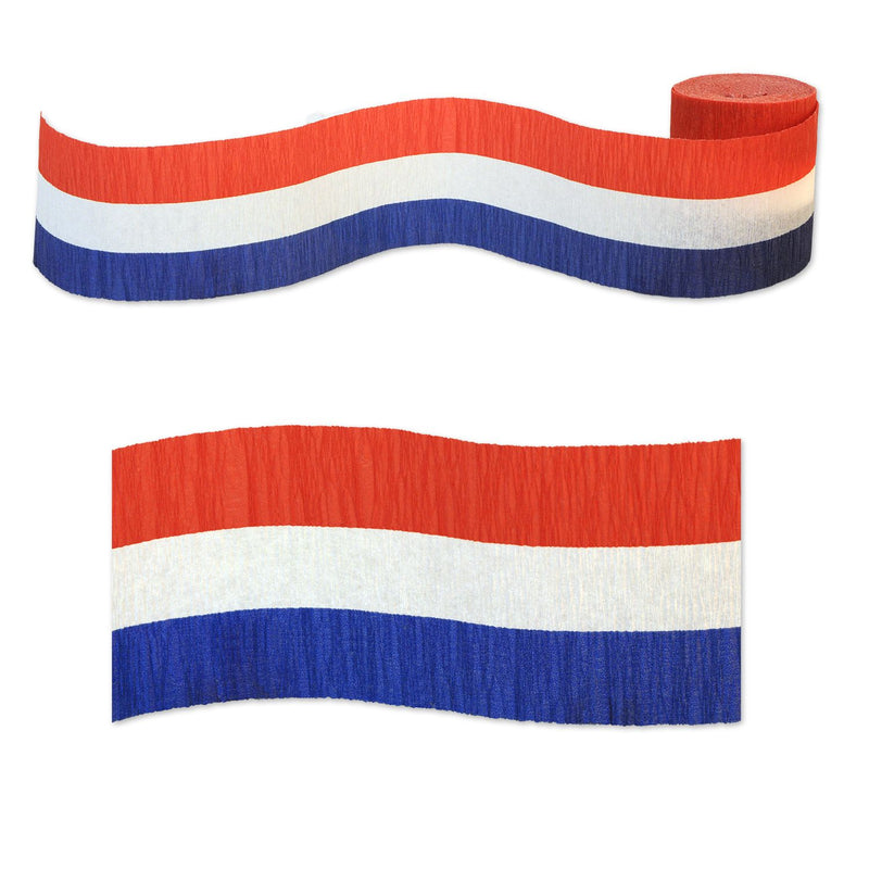 Crepe Streamers - Red White And Blue
