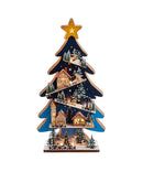 Battery-Operated Light-Up LED Wooden Christmas Tree With Village Scene - Christmas >> Decor - by Kurt Adler - view 4