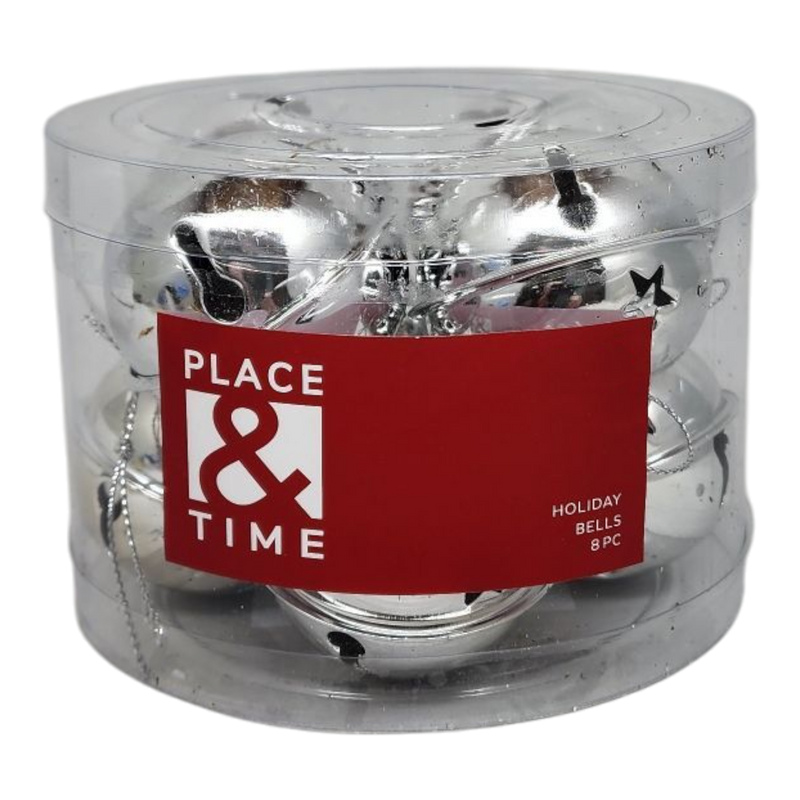 Jingle Bells (8 pack) - 50mm - Silver