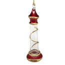 Glass Lighthouse Ornament With Gold Accent - Red