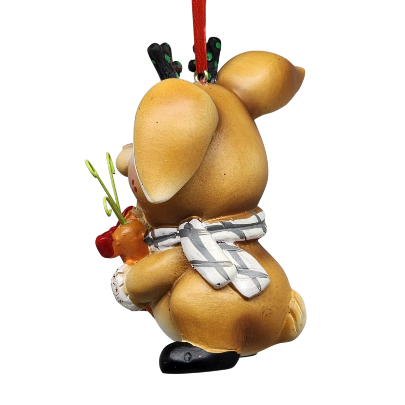 Jolly Bunny Ornament - Approximately 4 Inches