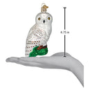 Great White Owl Glass Ornament