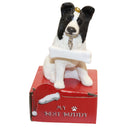 Border Collie with Bone Ornament