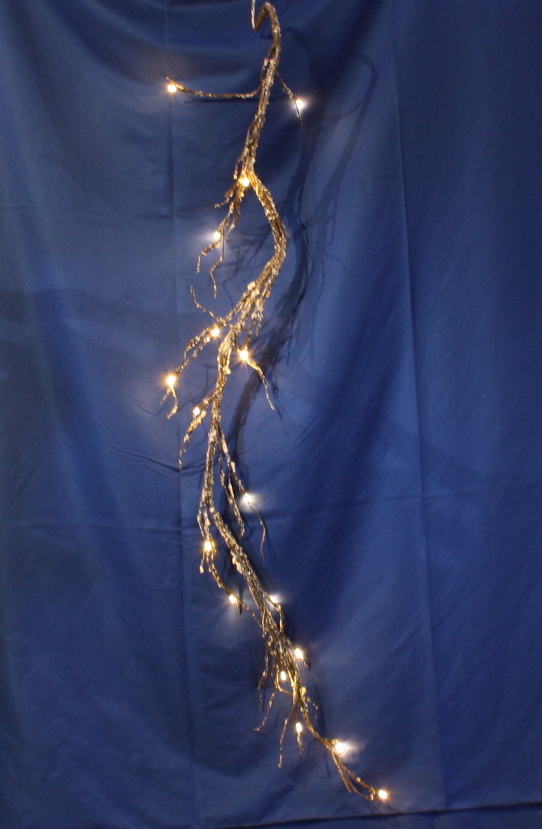 Iced Twig LED Garland With 18 Lights - 5 Foot - The Country Christmas Loft
