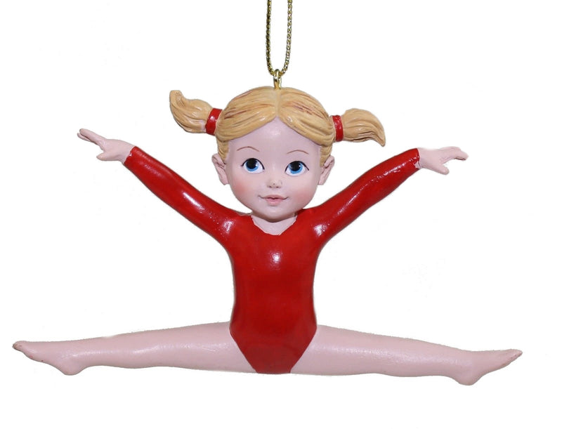 Resin Gymnast Girl Ornament - Red - The Country Christmas Loft