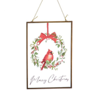Glass Plate With Cardinal Ornament - - Christmas >> Ornaments >> Birds - by Kurt Adler - view 3
