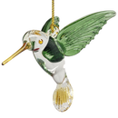 Egyptian Glass Hummingbird Ornament - Green with Yellow Beak