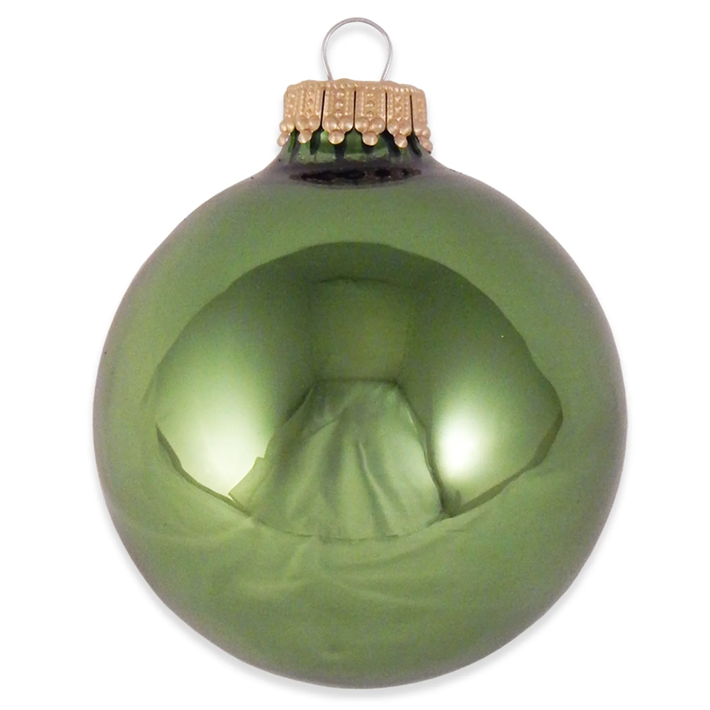 Christmas By Krebs 2 5/8 Glass Balls - Gold Caps - Jungle Gold 8 Pack