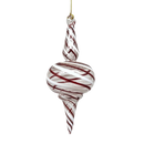 Peppermint Striped Spire Glass Ornament