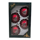 Krebs Value Glass Ornament 4 pack - Deep Red Fa La La - Christmas >> Ornaments >> Glass - by Christmas By Krebs