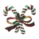 Enamel Finish Pin - Candy Canes - Gift Shoppe >> Jewelry >> Christmas - by Kurt Adler - view 2