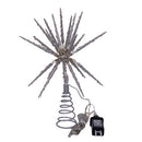 Silver Glitter Starburst Tree Topper - 12 Inch Multicolor