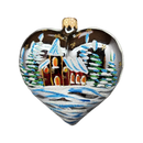 Country Heart Ornament - Silver base