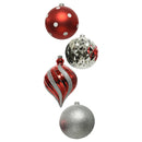 Vibrant Red and Silver Shatterproof Oversize Ornament Set