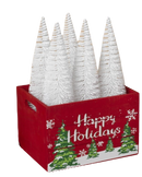 Red Wood Happy Holidays Crate