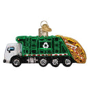 Garbage Truck Glass Ornament