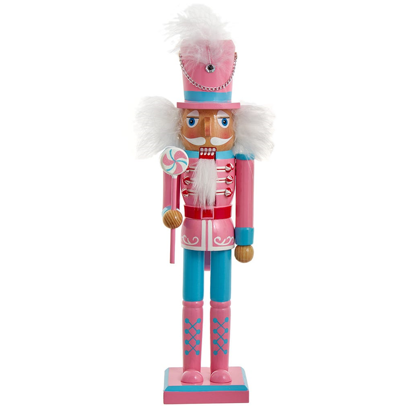 Pastel Soldier Nutcracker - 15 Inch - Pink