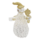 Golden Glitter Glass Snowman Figurine