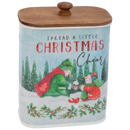 Snowman Canister with Wooden Lid -