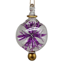 Glass Blown Pierced Ball Ornament - Purple