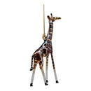 Amber and Cognac Giraffe Ornament with Clear Glass Legs