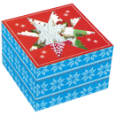 Holiday Square Treat Box 2 Pack - Blue Knit & Red Cookies