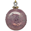 Dusty Rose Ball Ornament with Crystal Chatons and Gold Crown