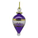 Lattice Glass Ornaments With Gold Accents - Purple Teardrop - Egyptian Glass - by Egyptian Museum
