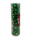 9 Tiny Metallic Bows In A Tube - Green Metallic