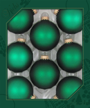 Green Velvet 2 5/8" (67mm) Glass Ball Ornaments - 8 Piece Set