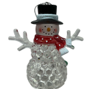 3.75"LED Snowman With Black Hat Ornament