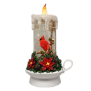 Lighted Cardinal Spinning Water Globe Candle