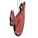Wooden Cardinal Ornament - In flight Looking Back Left