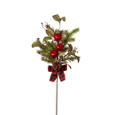 Pine & Berry Pick with Plaid Bow -