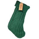 Fabric Knit Stocking Green With Merry Tag