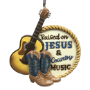 "Raised On Jesus and Country Music" Resin Ornament