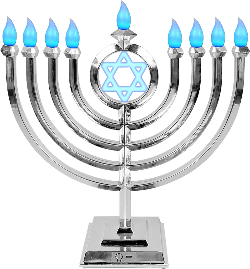 LED Menorah - Classic - Silver