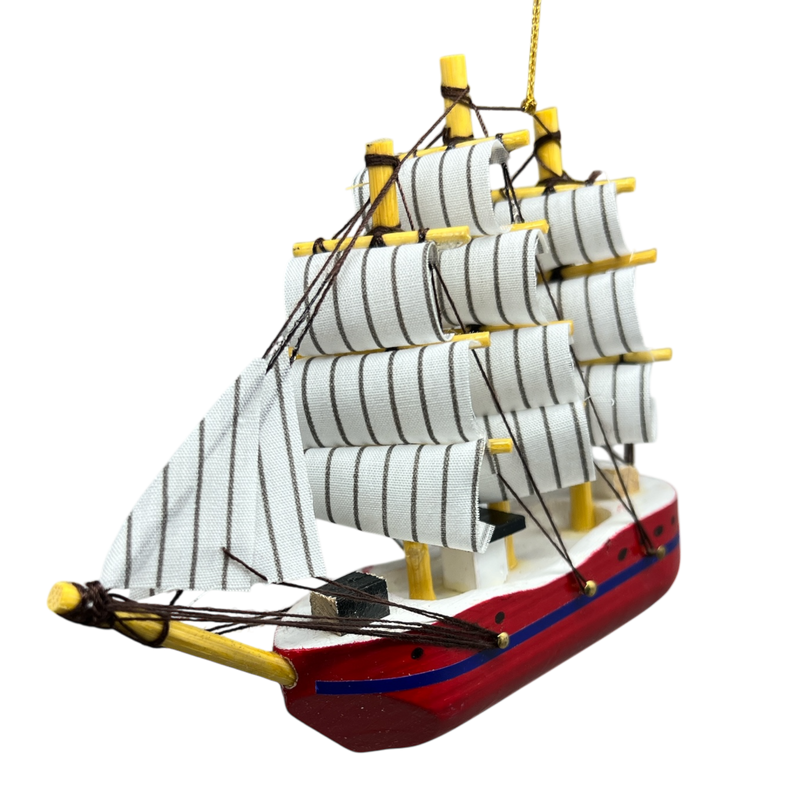 Schooner Red  Boat Ornament